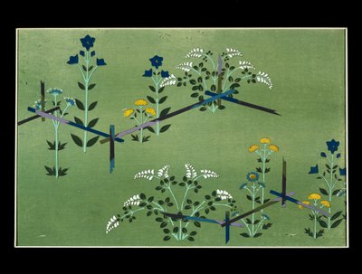Herbstblumen, Studie für Stoff von Kamisaka Sekka