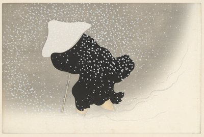 Wirbelnder Schnee, 1909 (Holzschnitt) von Kamisaka Sekka