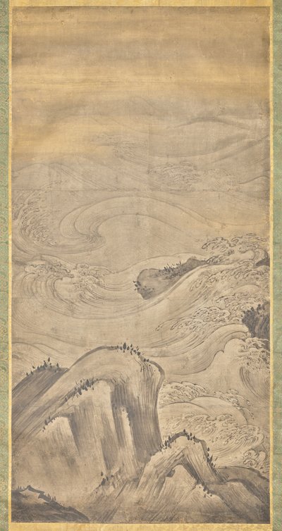 Felsen und Wellen von Kano Motonobu