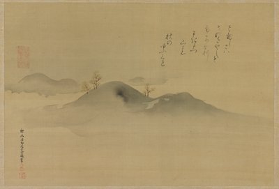 Immergrüne auf fernen Hügeln, Edo-Periode, 1665 von Kanō Tan’yū