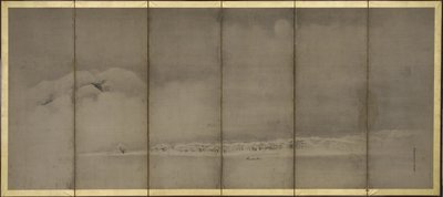 Berg Fuji und Matsubara-Punkt, Bildschirme von Kano Tanyu