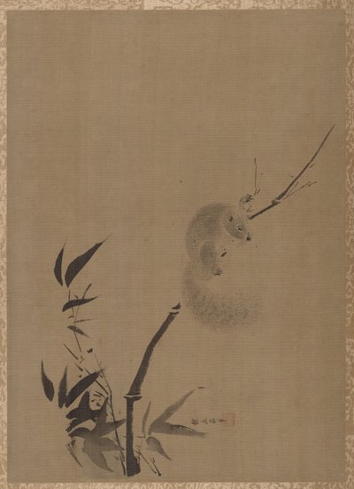 Eichhörnchen auf Bambus von Kanō Tan’yū
