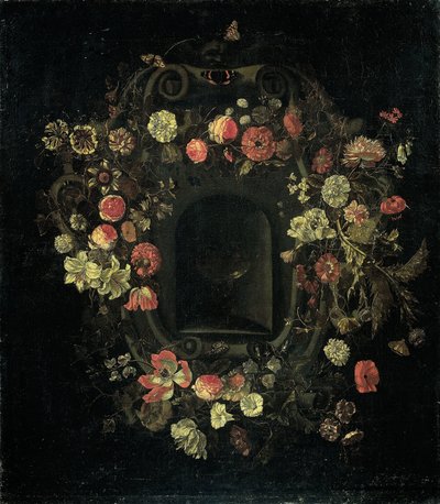 Blumenkranz, der eine Nische umgibt von Karel Batist