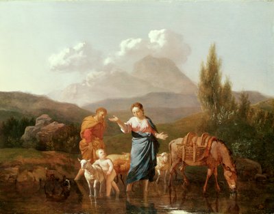 Heilige Familie an einem Bach von Karel Dujardin