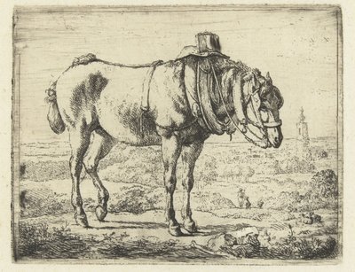 Pferd als Arbeitspferd aufgezäumt von Karel du Jardin (possibly)