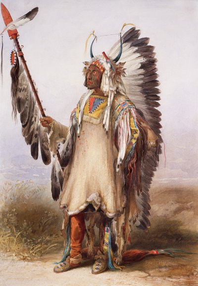 Mató-Tópe, Mandan-Häuptling von Karl Bodmer