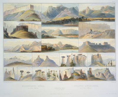Bemerkenswerte Hügel am oberen Missouri von Karl Bodmer