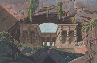 Tempel zwischen Felsen, 1847-49 von Karl Friedrich Thiele