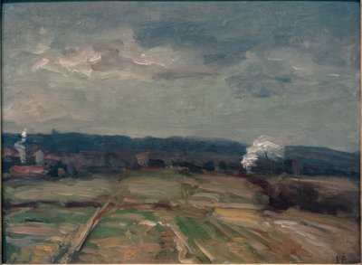Landschaft mit zwei Rauchwolken von Karl Peter Burnitz