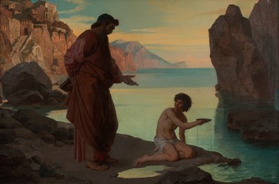 Hl. Augustin mit Knaben am Meer von Karl Schönbrunner