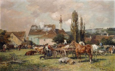 Ein Markt bei einem Dorf von Karl Stuhlmuller