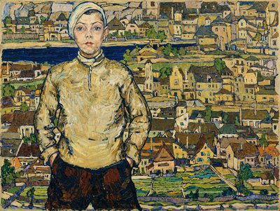 Knabe in der Landschaft von Karl Suschnik