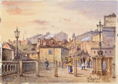 Die Magdalenenbrücke über den Wienfluss von Karl Wenzel Zajicek