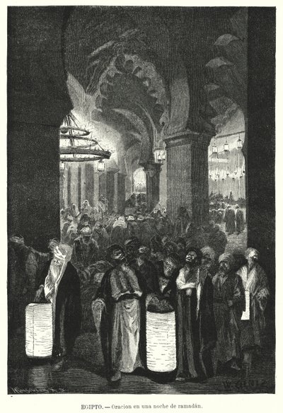 Abendgebete während des Ramadan, Ägypten von Karl Wilhelm Gentz