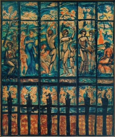 Entwurf für Glasfenster von Karoly Kernstok