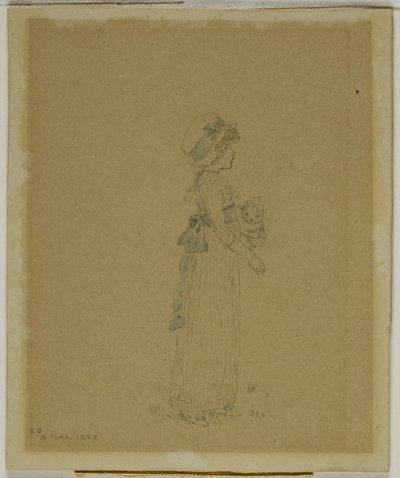 Mädchen mit Katze von Kate Greenaway