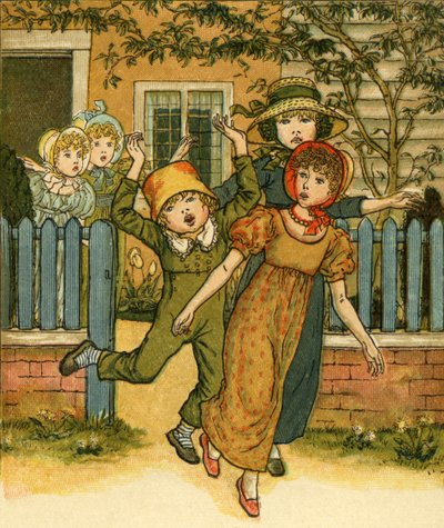 Mädchen und Jungen kommen von Kate Greenaway