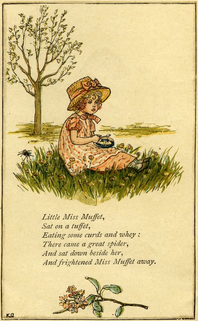 Kleine Miss Muffet illustriert von Kate Greenaway