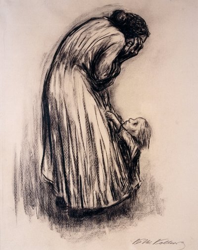 Verzweifelte Frau mit Kind von Käthe Kollwitz