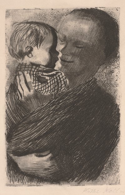 Mutter mit Kind in den Armen von Käthe Kollwitz