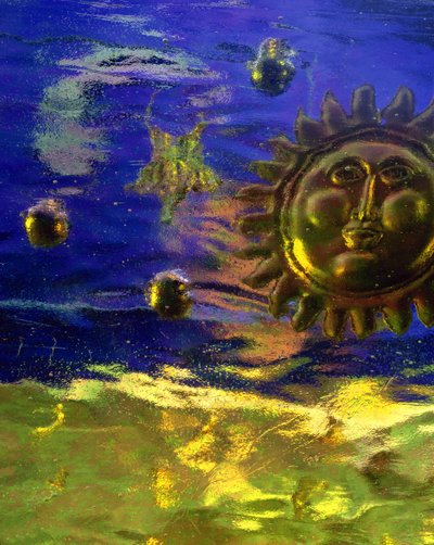 Blauer und goldener Sonnenuntergang von Katherine Fawssett