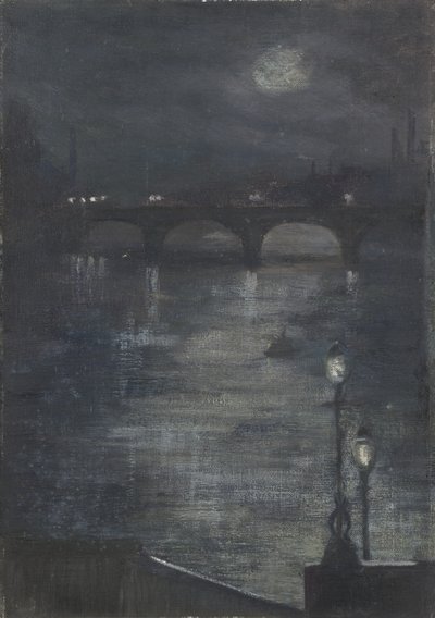 Mondlicht auf der Themse, London von Katherine Sophie Dreier