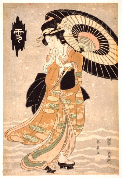 Schnee, Mond und Blumen, ca. 1812 von Katsukawa Shunsen