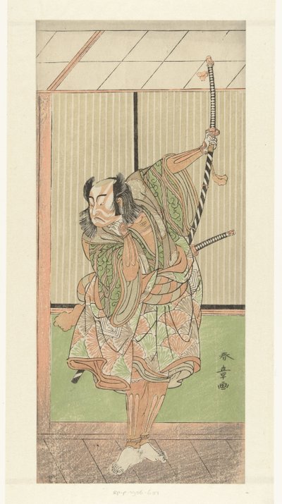 Schauspieler Ichikawa Yaozo mit langem Schwert von Katsukawa Shunsho