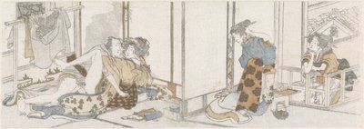 Liebespaar beobachtet von Katsushika Hokusai (possibly)