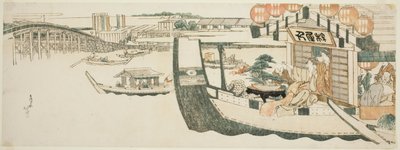 Bootspartien auf dem Sumida-Fluss von Katsushika Hokusai
