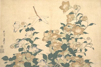 Libelle und Glockenblume, späte 1820er von Katsushika Hokusai