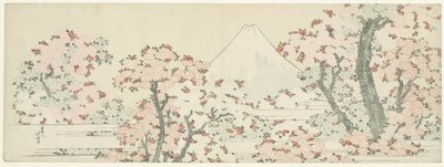 Fuji über Kirschblüten, ca. 1800-1805 von Katsushika Hokusai