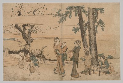 Gruppe von Figuren in der Nähe eines Baches, 1760-1849 von Katsushika Hokusai