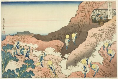 Gruppen von Bergsteigern von Katsushika Hokusai