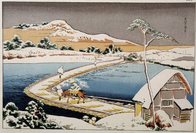 Japanische Landschaft - Druck von Hokusai von Katsushika Hokusai