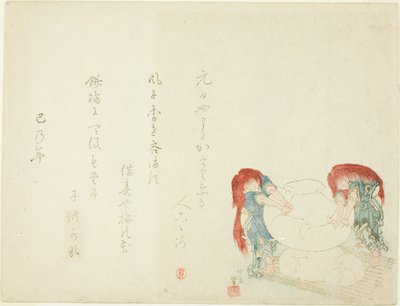 Mochi machen von Katsushika Hokusai