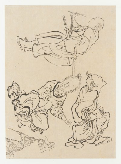 Verschiedene Figuren, spätes 18. - frühes 19. Jahrhundert von Katsushika Hokusai