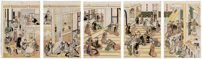Neujahrstag im Ogi-ya Bordell von Katsushika Hokusai