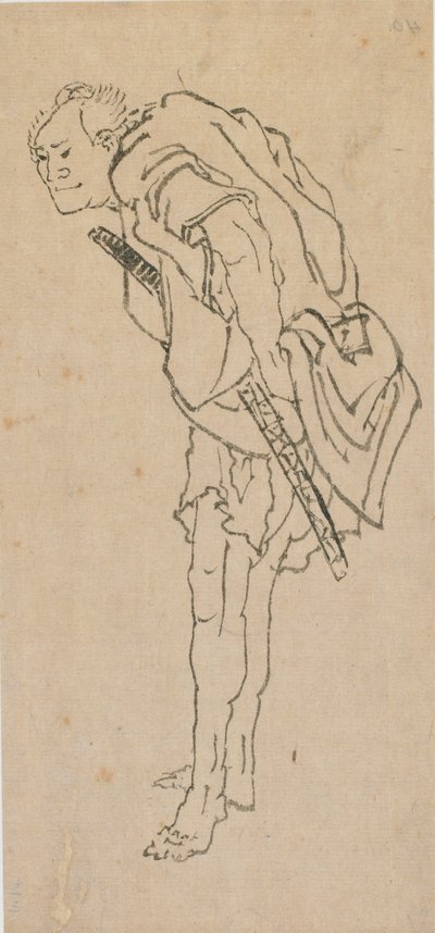 Stehender Mann von Katsushika Hokusai