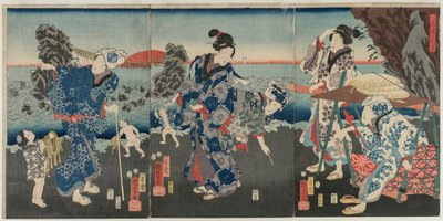 Sonnenaufgang in der Bucht von Futami von Katsushika Hokusai