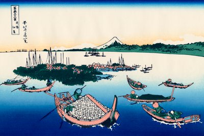 Tsukuda-Insel in der Provinz Musashi, 1830-1833 von Katsushika Hokusai