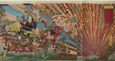 Schlacht von Nanba von Kawanabe Kyosai