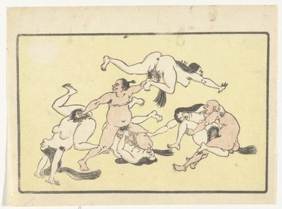 Orgie (Serie: Der große Schwanz) von Kawanabe Kyosai