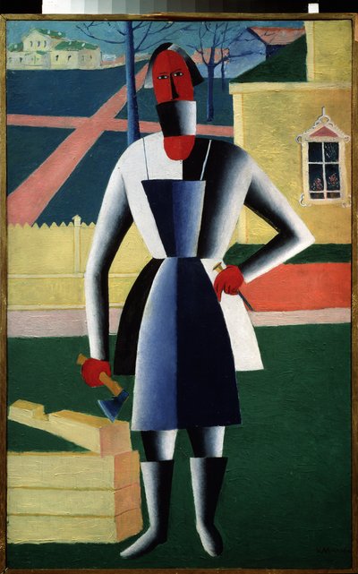 Ein Zimmermann von Kazimir Severinovich Malevich