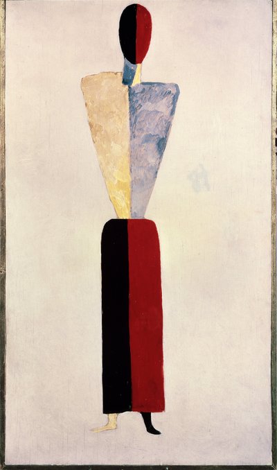 Ein Mädchen (Form auf weißem Hintergrund) von Kazimir Severinovich Malevich