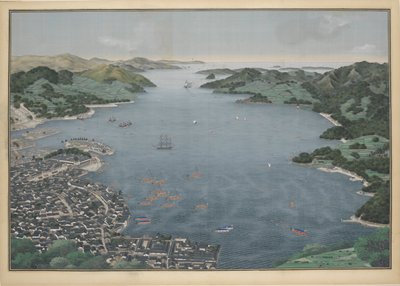 Blick auf die Bucht von Nagasaki, ca. 1833 von Keiga Kawahara