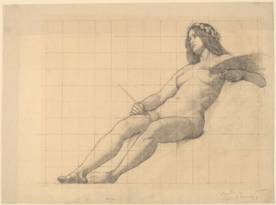 Liegende weibliche Aktstudie für "Gemälde" von Kenyon Cox