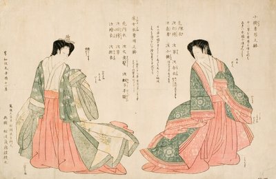 Frauen in zwei Hofkostümen, 1801 von Kikukawa Eizan
