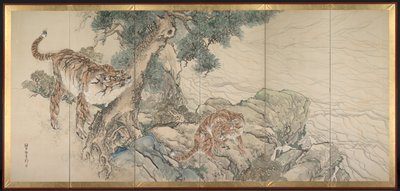 Tigerfamilie, frühe 1800er von Kishi Ganku