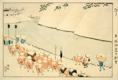 Schnee bei Soto-Sakurada, Kasumigaseki von Kiyochika Kobayashi